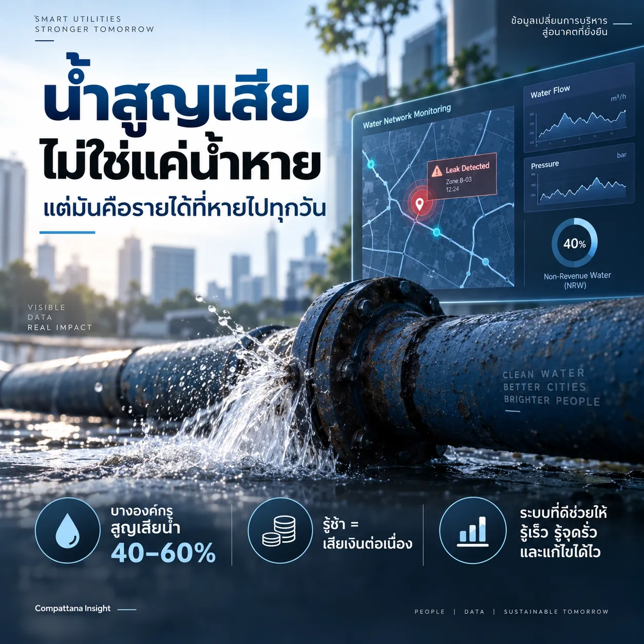 บทเรียนจากระบบติดตามน้ำสูญเสีย: ทำไมผู้บริหารควรมองเวลาที่รู้ปัญหา เวลาที่ลงมือแก้ และความเสียหายที่ลดได้จริง ก่อนตัดสินใจลงทุนซอฟต์แวร์